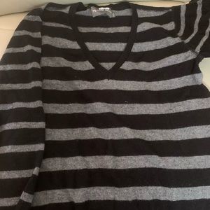 Michael Stars Striped V-Neck Sweater